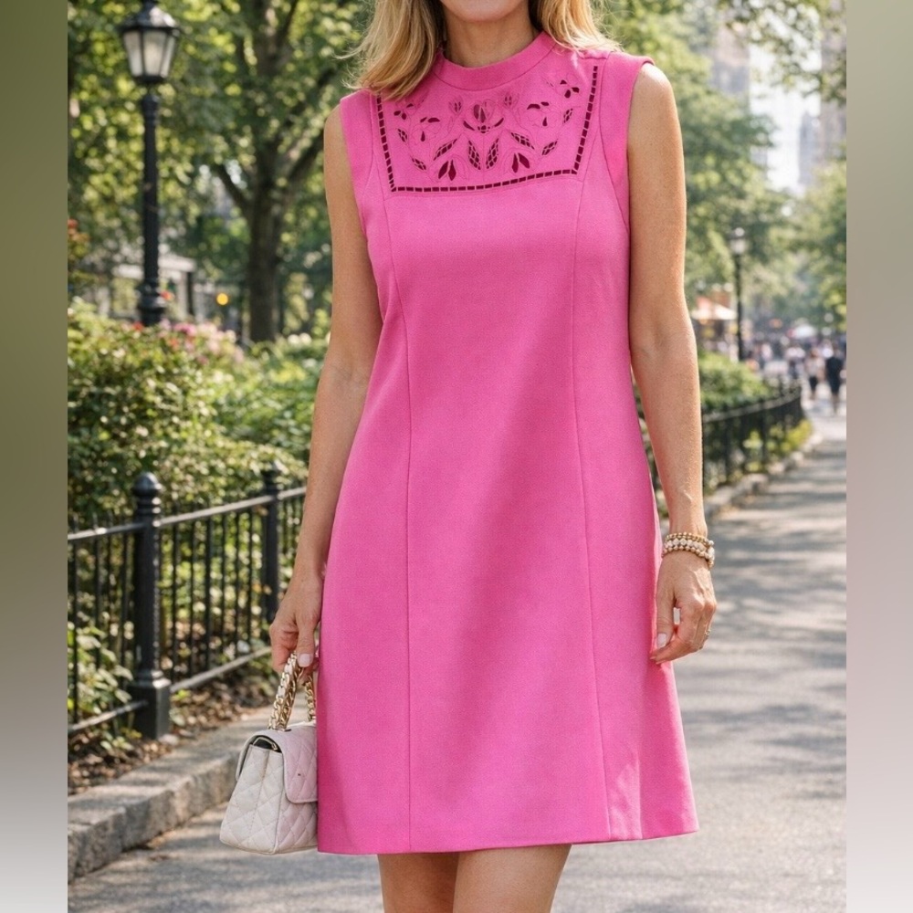 Sleeveless Pink Shift Dress - Elegant Summer Style